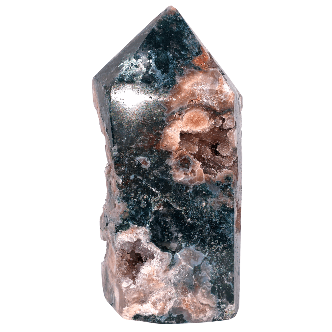 Pink Amethyst Crystal Cluster, Druzy Stalactites & Lodolite Garden Quartz Inclusions - Earth Perfection