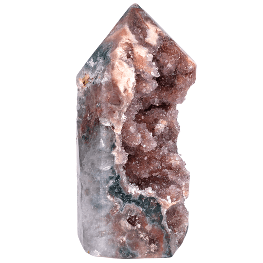 Pink Amethyst Crystal Cluster, Druzy Stalactites & Lodolite Garden Quartz Inclusions - Earth Perfection