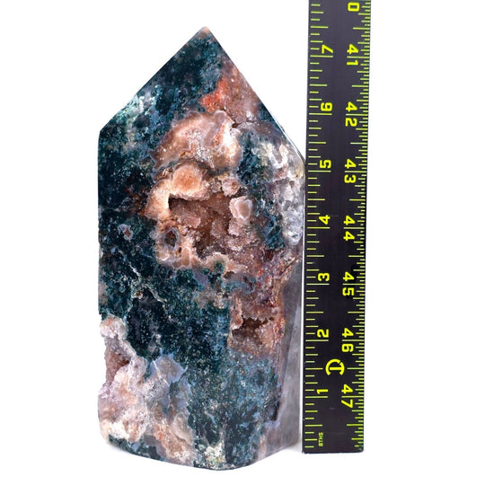 Pink Amethyst Crystal Cluster, Druzy Stalactites & Lodolite Garden Quartz Inclusions - Earth Perfection