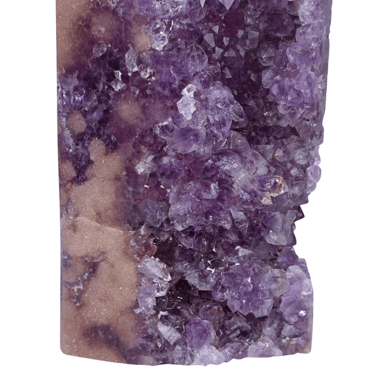 Pink Amethyst Geode Large 8" Natural Purple Amethyst Druzy Crystal Cluster Point - Earth Perfection