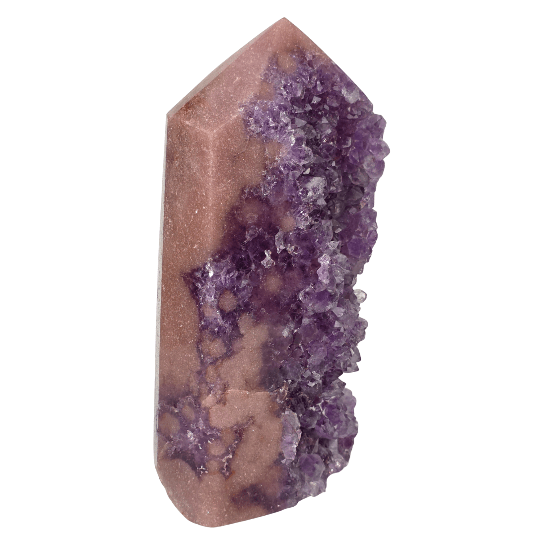 Pink Amethyst Geode Large 8" Natural Purple Amethyst Druzy Crystal Cluster Point - Earth Perfection