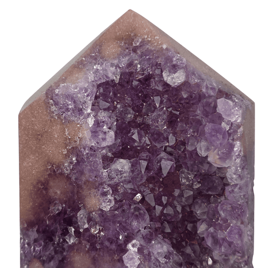 Pink Amethyst Geode Large 8" Natural Purple Amethyst Druzy Crystal Cluster Point - Earth Perfection