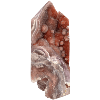 Pink Amethyst Tower, Large Red Museum-Grade Crystal, Rare Flowering Druzy Stalactites