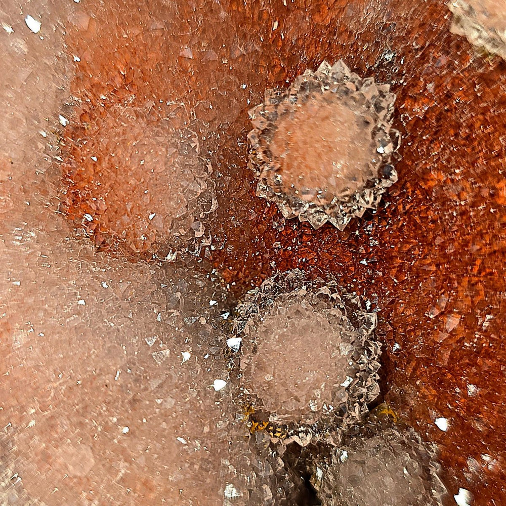 Pink Amethyst Tower Rare Large Museum - Grade Crystal With Red Flowering Druzy Stalactites - Earth Perfection