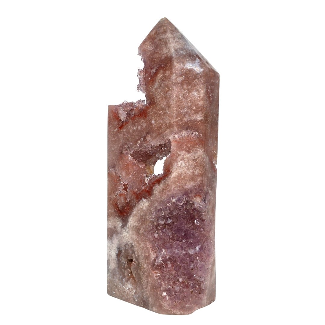 Pink Amethyst Tower With Drusy Crystals, Large Amethyst Geode With Natural Caverns - Earth Perfection