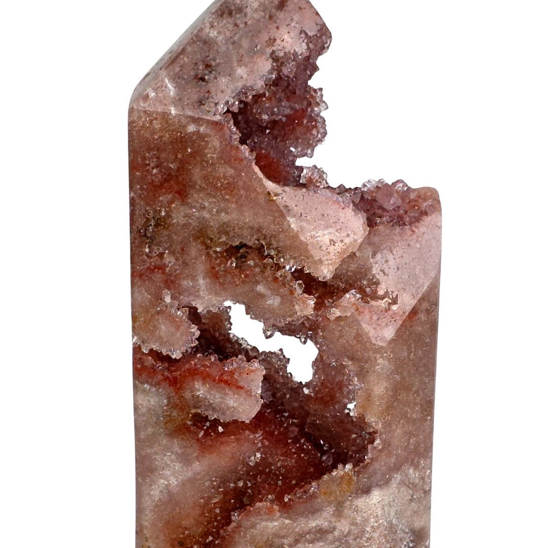 Pink Amethyst Tower With Drusy Crystals, Large Amethyst Geode With Natural Caverns - Earth Perfection