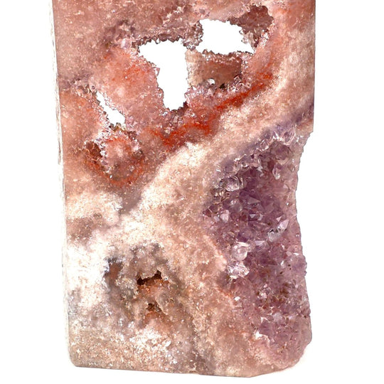 Pink Amethyst Tower With Drusy Crystals, Large Amethyst Geode With Natural Caverns - Earth Perfection