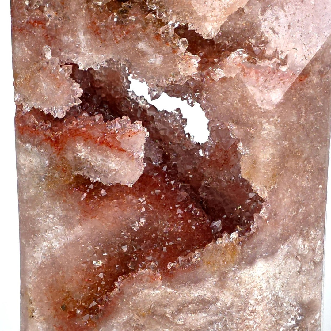 Pink Amethyst Tower With Drusy Crystals, Large Amethyst Geode With Natural Caverns - Earth Perfection