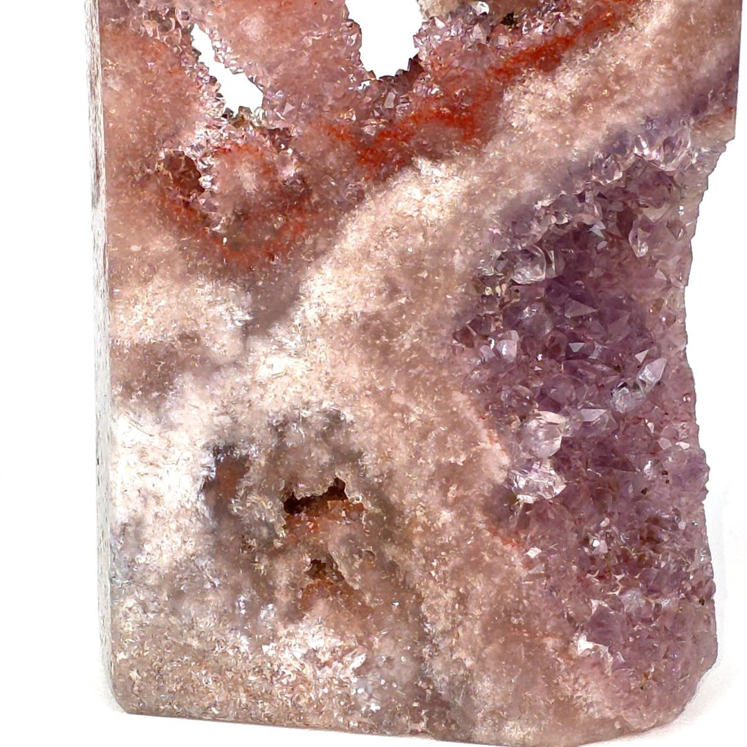 Pink Amethyst Tower With Drusy Crystals, Large Amethyst Geode With Natural Caverns - Earth Perfection