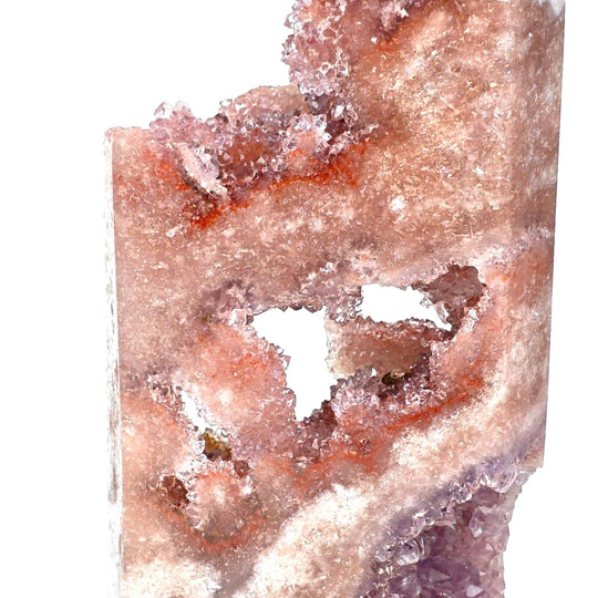 Pink Amethyst Tower With Drusy Crystals, Large Amethyst Geode With Natural Caverns - Earth Perfection