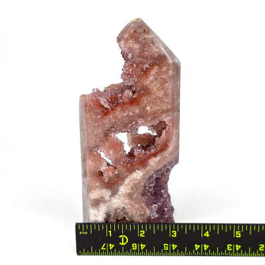 Pink Amethyst Tower With Drusy Crystals, Large Amethyst Geode With Natural Caverns - Earth Perfection
