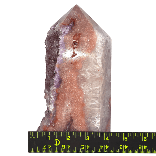 Pink Amethyst Tower With Druzy Quartz, Large Purple Amethyst Geode Crystal - Earth Perfection