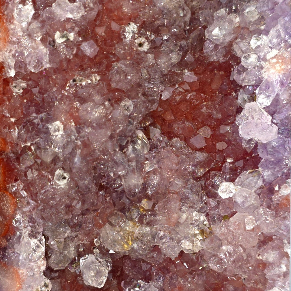 Pink Amethyst Tower With Druzy Quartz, Large Purple Amethyst Geode Crystal - Earth Perfection