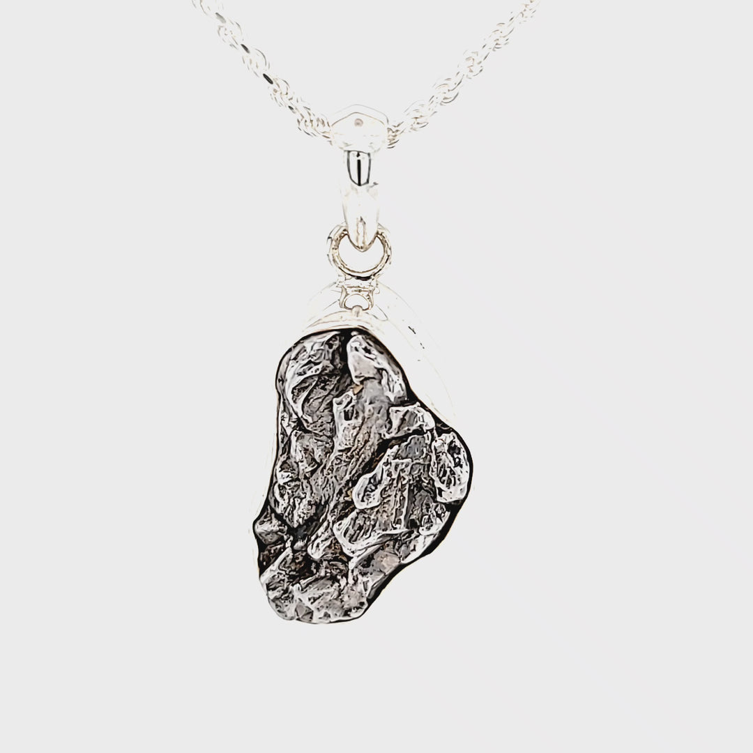 Campo Del Cielo Pendant! LARGE Meteorite Rock Necklace, Comet Iron Meteorite Stone Pendant!