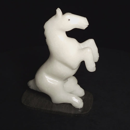 Standing Horse Figurine, Equestrian Home Decor Gift, White Horse Crystal Sculpture