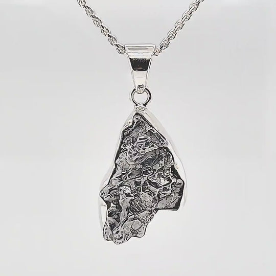 Campo Del Cielo Pendant, Extra Large 19 Grams 1.9", Stunning Iron Comet Fallen Star, Meteorite Stone Necklace