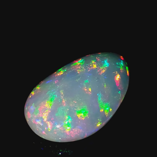 Ethiopian Welo Opal Large 22 Cts! Natural Crystal Rainbow Pear Shaped Opal Gemstone!