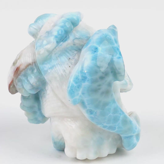 Larimar Dolphin Carving, Blue Atlantis Stone, Larimar Crystal Sculpture