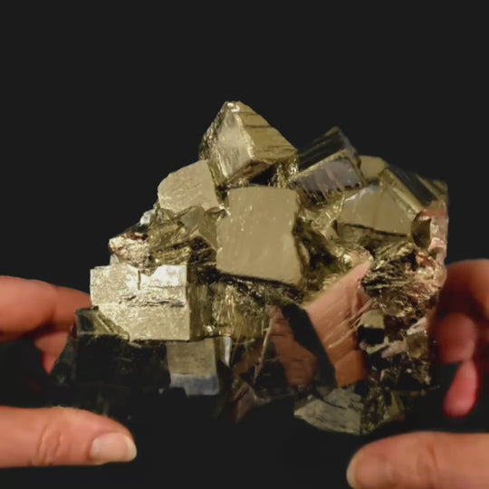 Raw Natural Pyrite Crystal Cluster, Large Iron Pyrite Cubes, Fools Gold Mineral Specimen