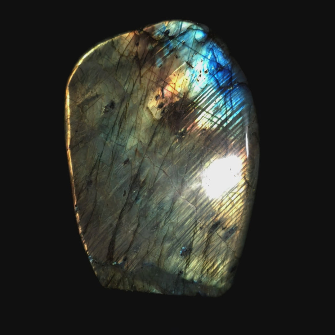 Labradorite Slice Large 18 Lb Spectrolite Gemstone, Rainbow Sunset Crystal Slab Freeform