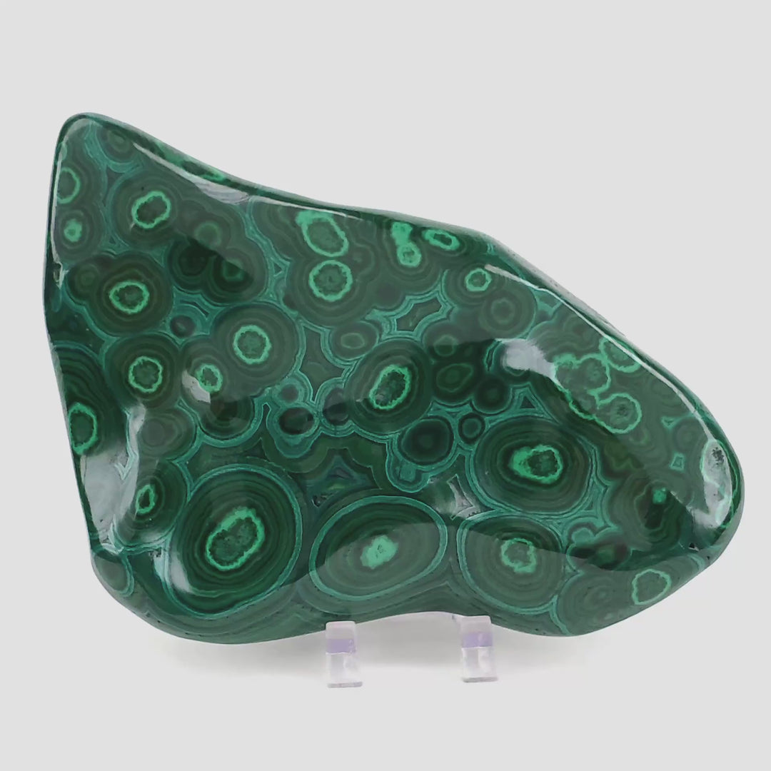 Malachite Stone & Chrysocolla, Large 6" Green Gemstone Polished Slab