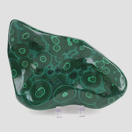 Malachite Stone & Chrysocolla, Large 6" Green Gemstone Polished Slab