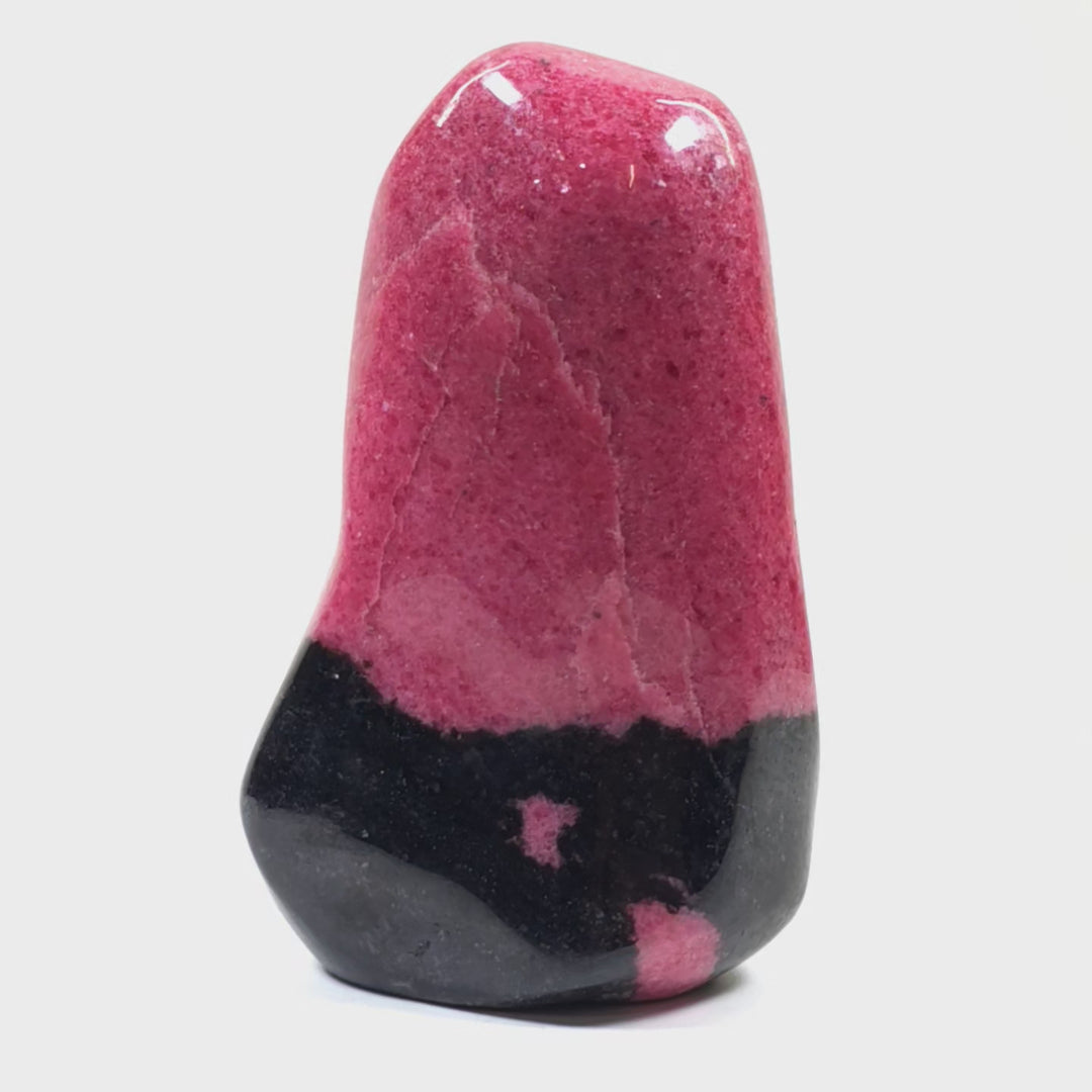Rhodonite Crystal Freeform Large 3.6 Lbs, Rare High Quality Pink & Red Rhodonite Tower Gemstone!