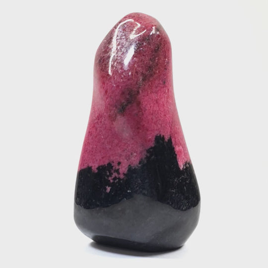 Rhodonite Freeform Crystal Tower AAA+ Quality Large 4.2 Lbs Black Pink Rhodonite Stone!