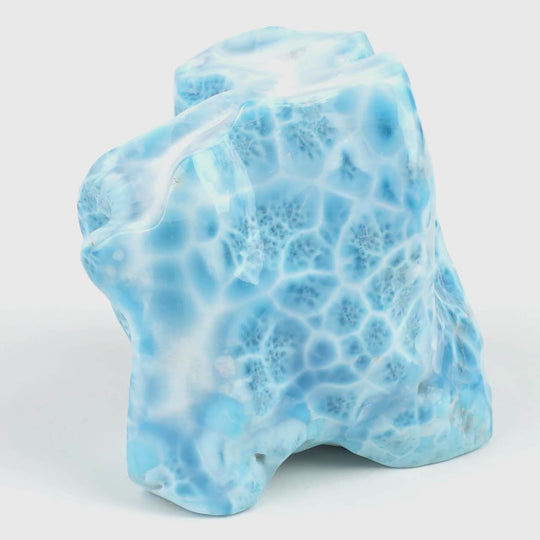 Larimar Freeform Sculpture, Rare Large 3.1 lb Blue Larimar Gemstone Specimen
