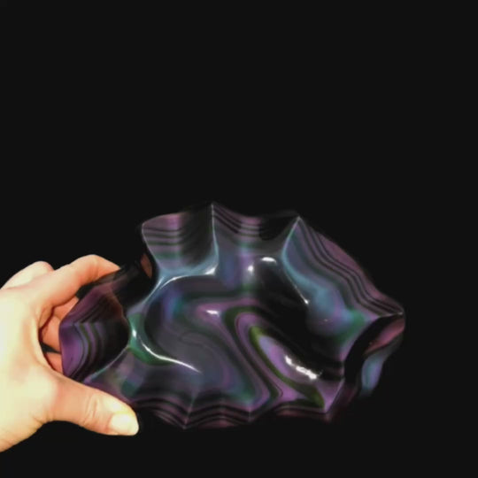 Rainbow Obsidian Crystal Carving, 3.7 Lb Museum-Grade Rare Natural Obsidian Sculpture