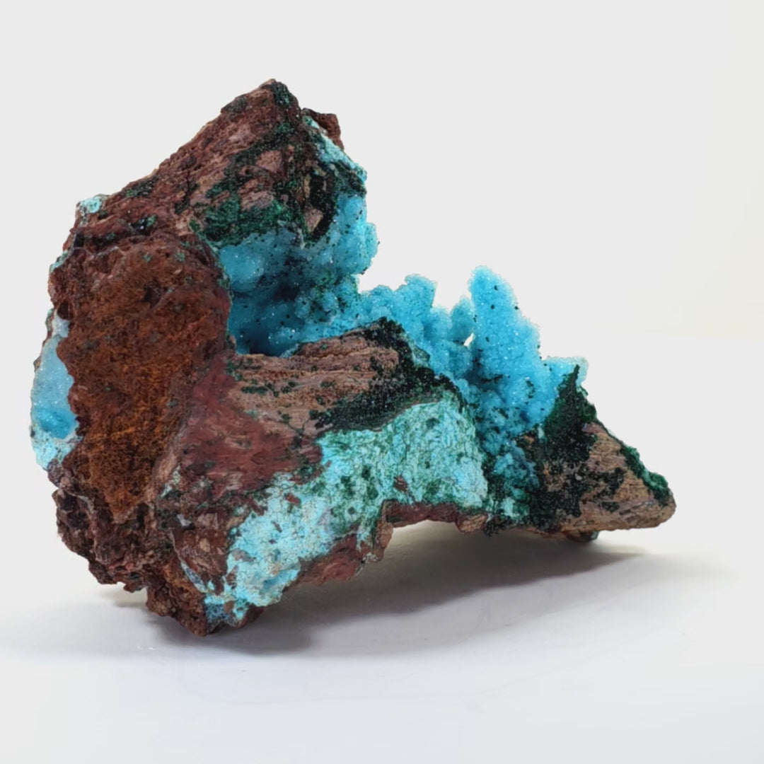 Chrysocolla Pseudomorph After Malachite, Druzy Quartz Crystal Stalactites, Large 2.4 Lbs Tenke Fungurume Congo