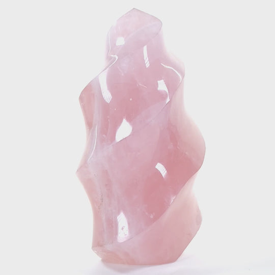 Rose Quartz Flame, Large 6 Lb Pink Crystal Generator, Gemstone Tower Point