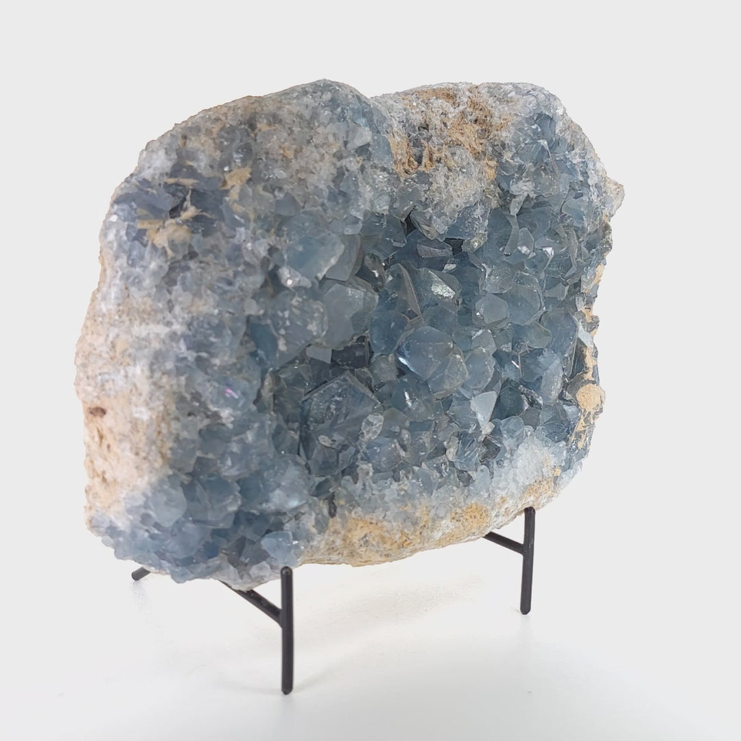 Celestine Geode Extra Large 17 Lbs Blue Celestite Crystal Cluster Raw Stone