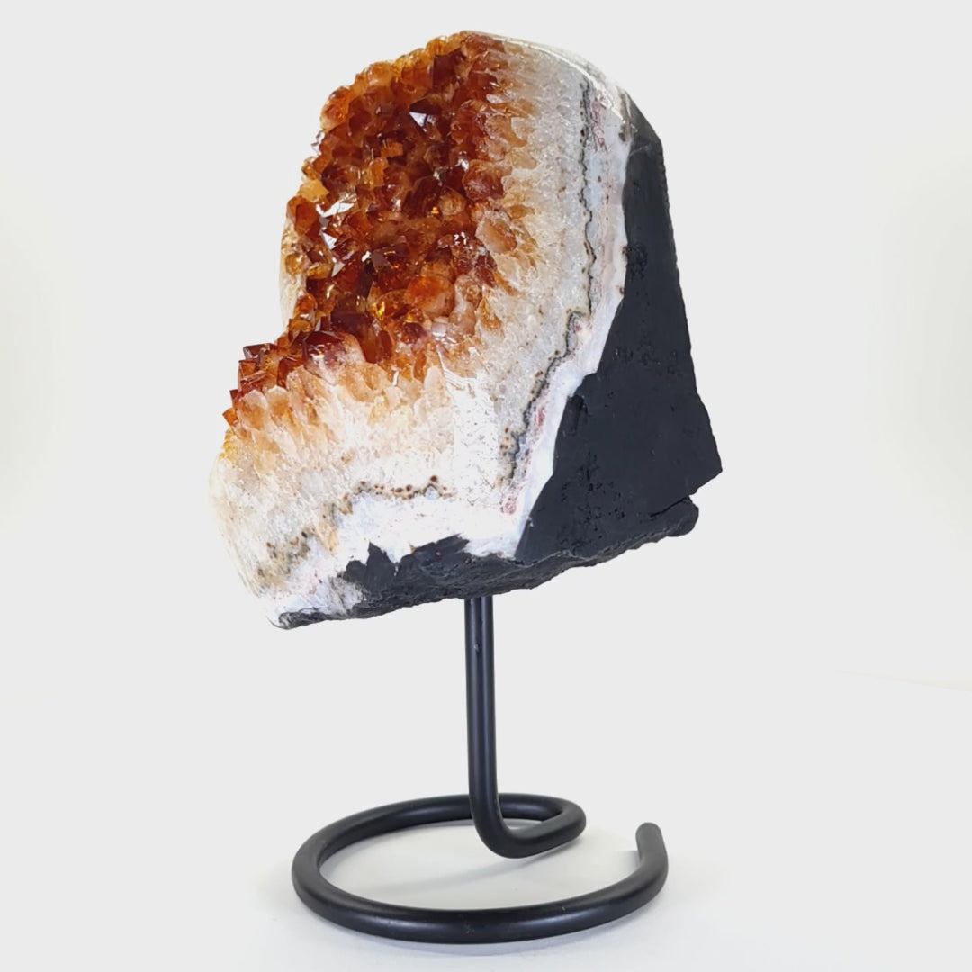 Citrine Geode With Stand Large 10 Lbs Home Decor Druzy Crystal Cluster