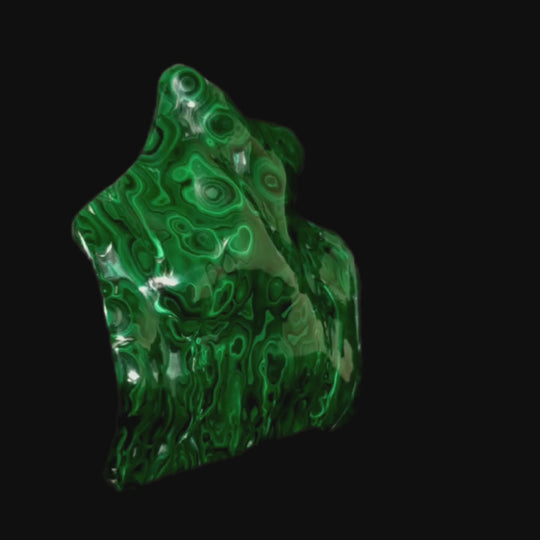 Malachite Stone Museum-Grade Large 9 Lb Collector Polished Crystal Slab