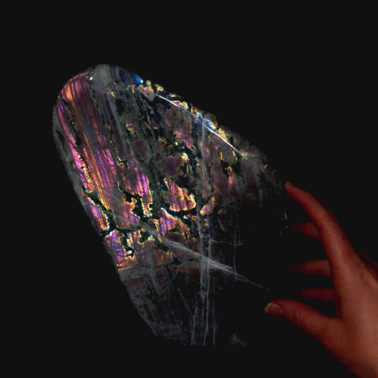 Labradorite Slab Freeform Large 10.4 Lbs Rainbow Spectrolite Crystal