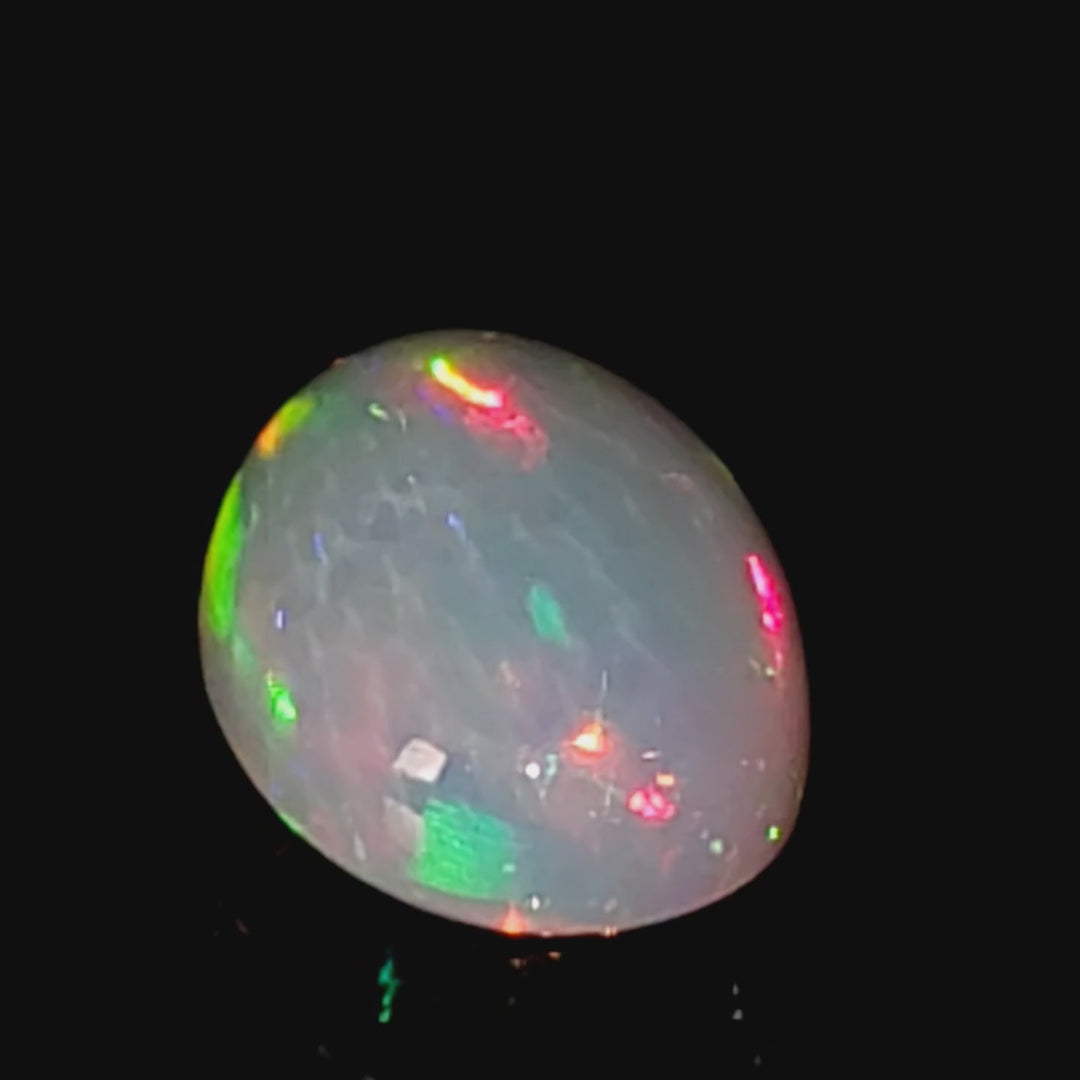 Welo Opal From Ethiopia! 14 Cts Large Dazzling Oval Gemstone, Galaxy Fire Rainbow Crystal Opal!