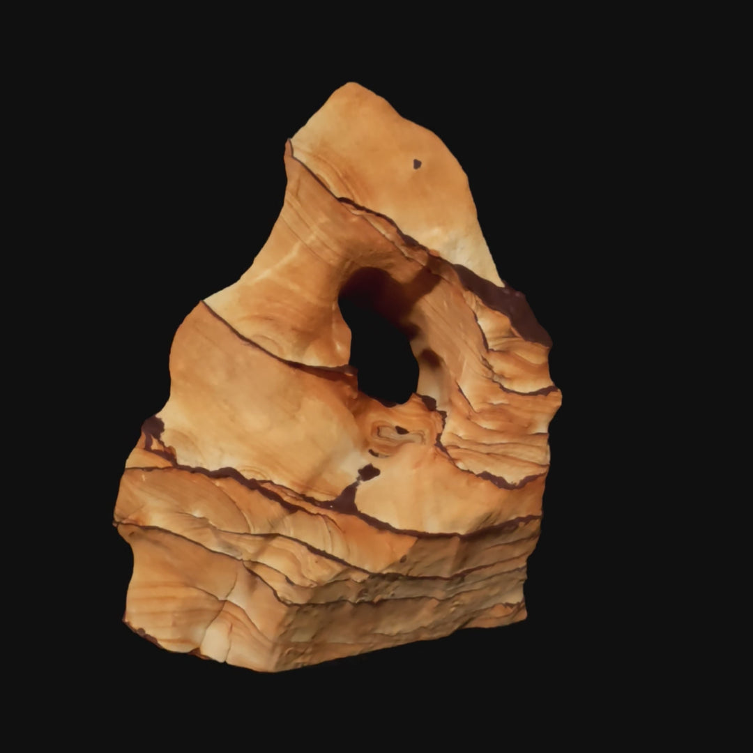 Sandstone Arch With Hematite Large 30 Lb, Raw Rough Picture Sand Stone Sculpture
