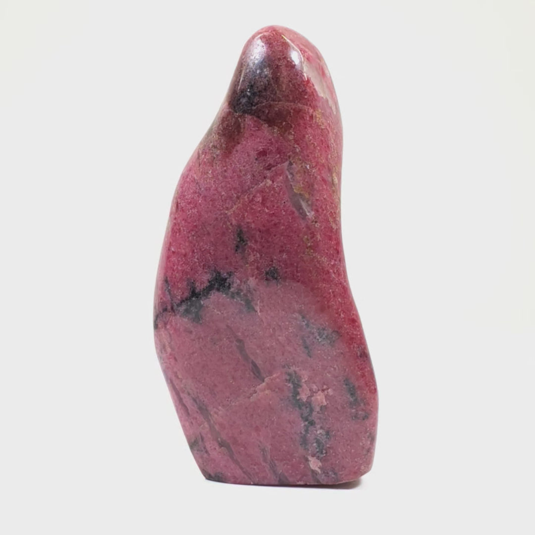 Rhodonite Freeform Crystal, Large 7" Red Pink Rhodonite Tower Free Form Stone!