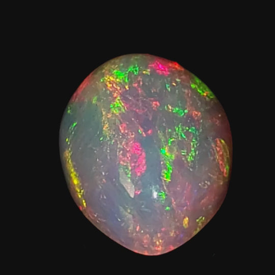 Ethiopian Welo Opal Large 19 Cts! Cosmic Galaxy Fire Opal, Crystal Rainbow Pear Gemstone!