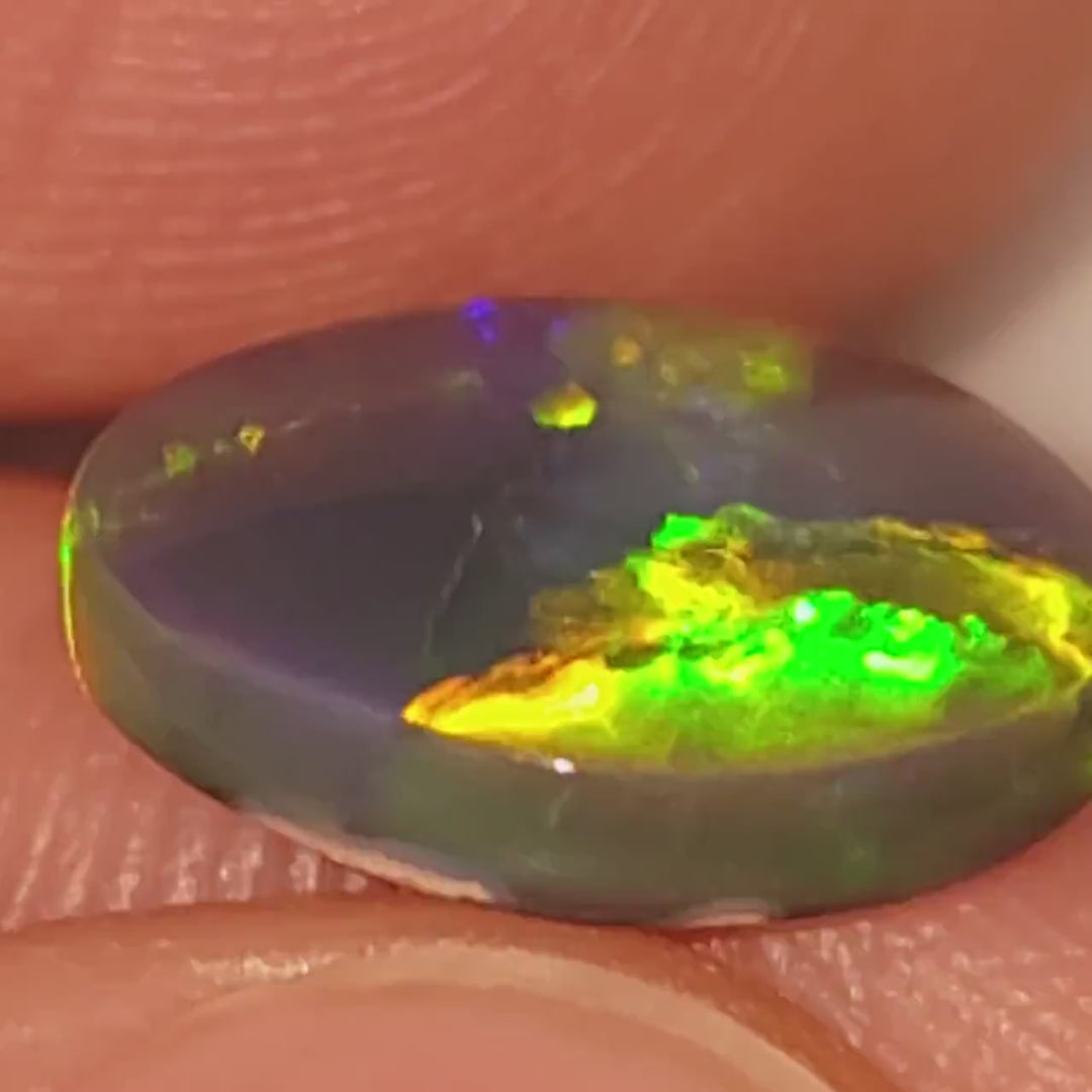 Lightning Ridge Black Opal Genuine 3.3 Cts Rainbow Blue Green Purple Australian Solid Black Opal