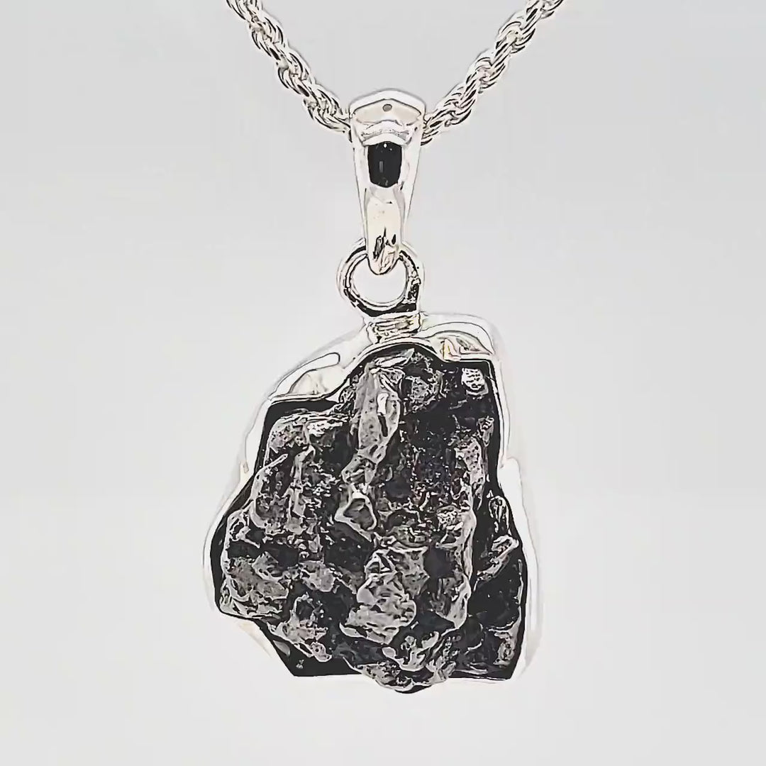 Campo Del Cielo Pendant! LARGE Iron Meteorite Rock Jewelry, Comet Meteorite Stone Pendant!