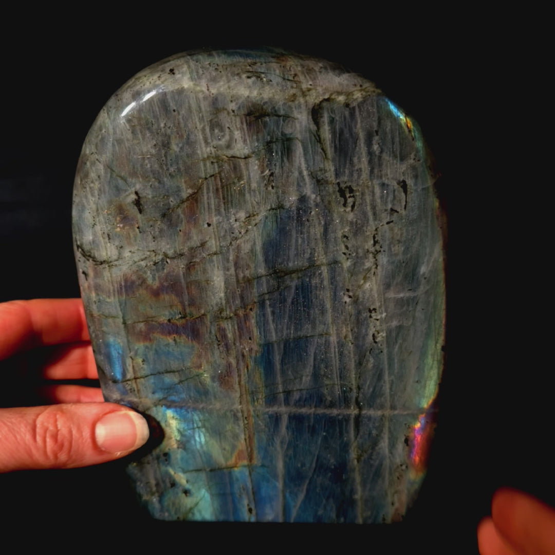 Labradorite Slab Freeform Large 6.9 Lbs Rainbow Spectrolite Crystal