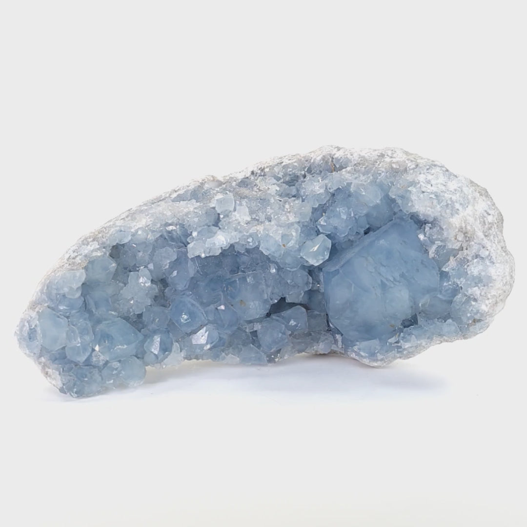 Celestite Crystal Cluster Geode! Large 7 lbs Heavenly Blue Celestine Stone Gem!