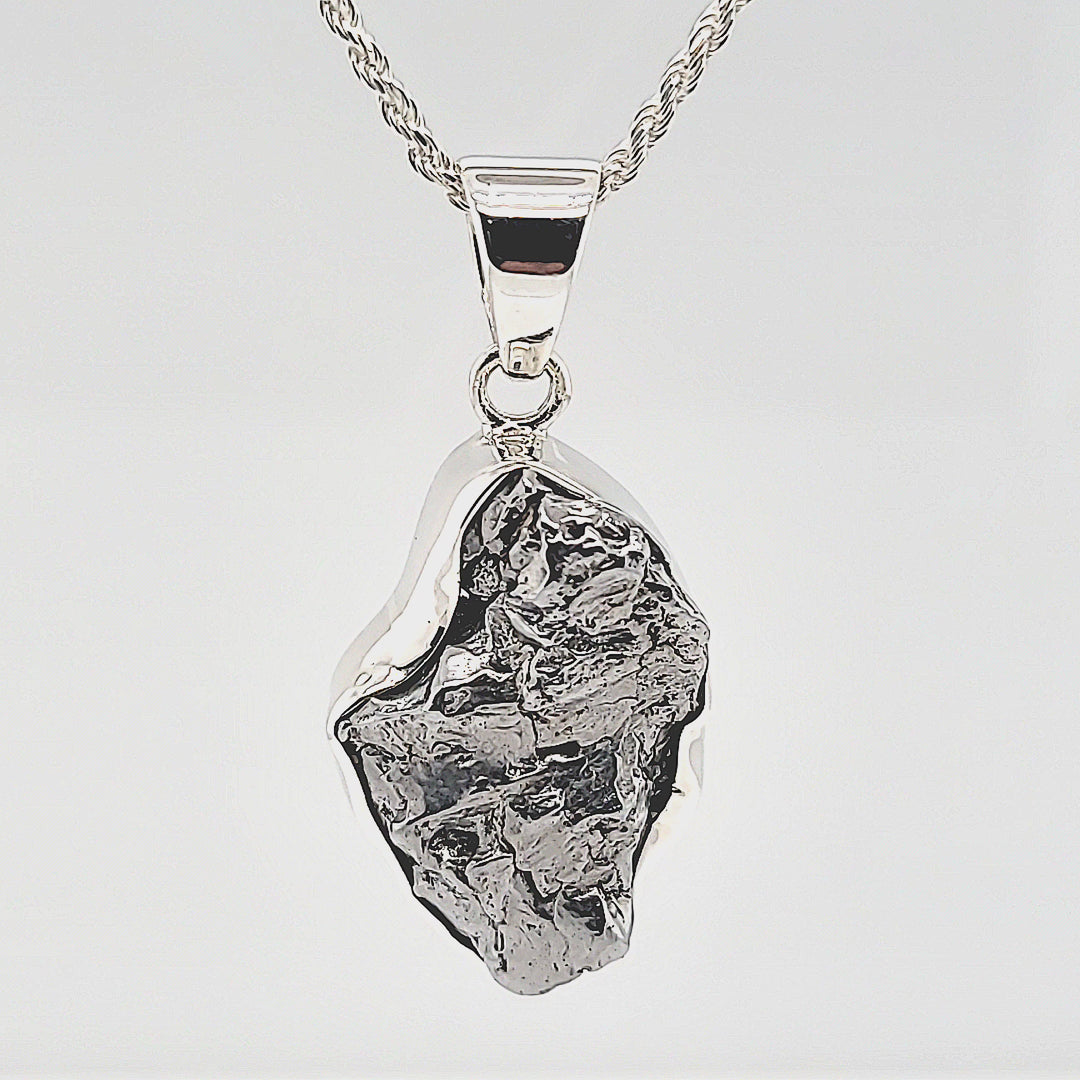 Campo Del Cielo Pendant! LARGE Meteorite Rock Necklace, Comet Iron Meteorite Stone Pendant!