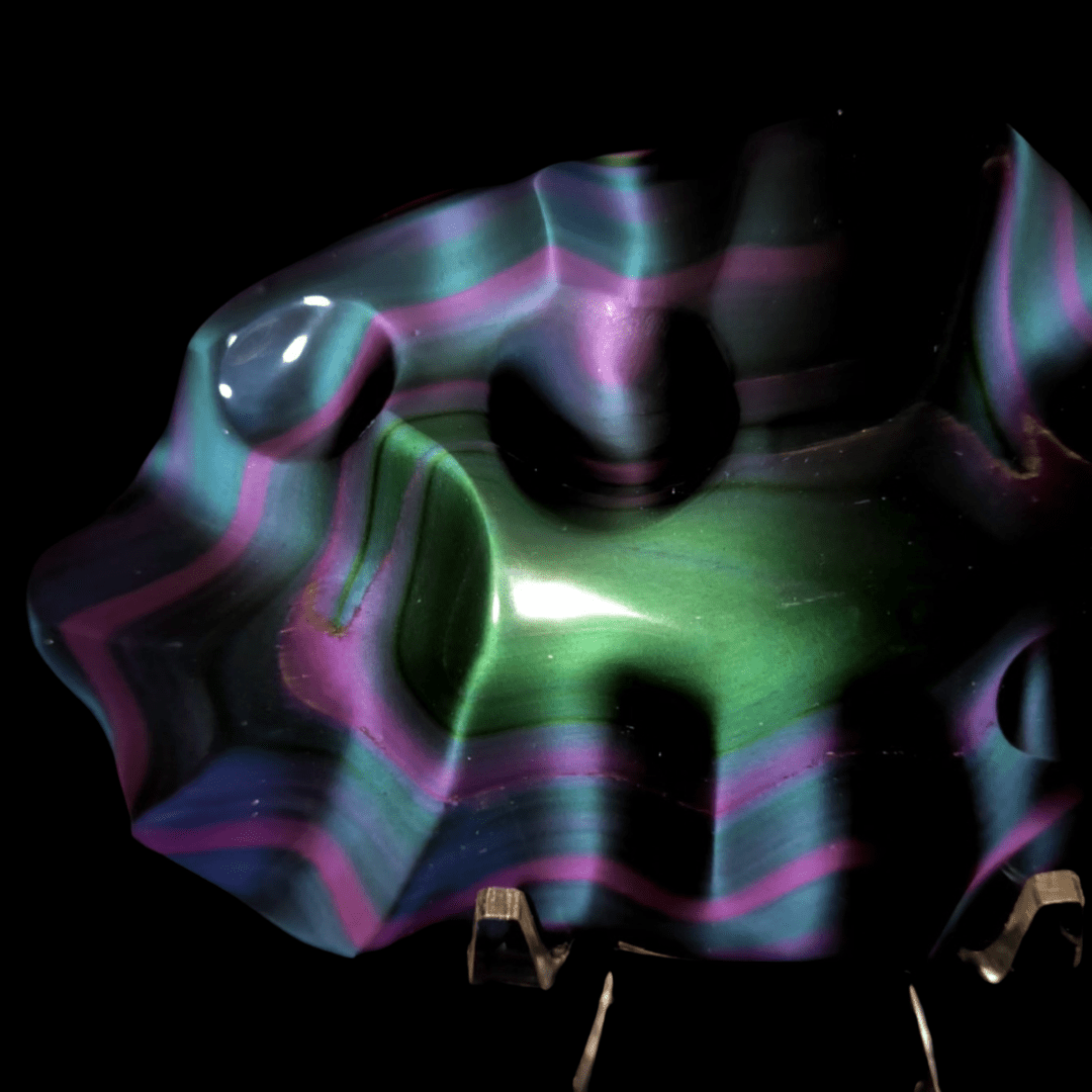 Rainbow Obsidian Crystal Carving, 3.7 Lb Museum - Grade Rare Natural Obsidian Sculpture - Earth Perfection