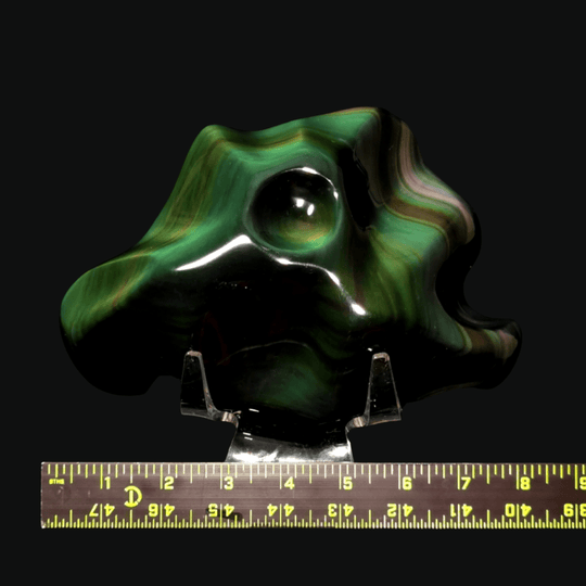Rainbow Obsidian Crystal Carving, 5.7 Lb Museum - Grade Rare Green Natural Obsidian Sculpture - Earth Perfection