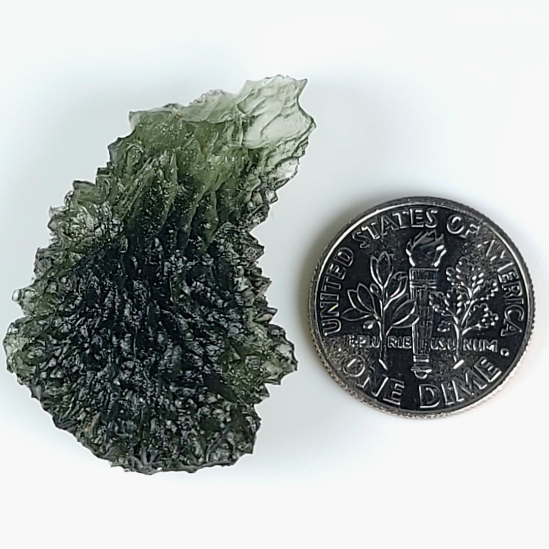Rare Moldavite Tektite, Large Teardrop Flame Shape, 6.5 G Raw Cosmic Green Gemstone - Earth Perfection