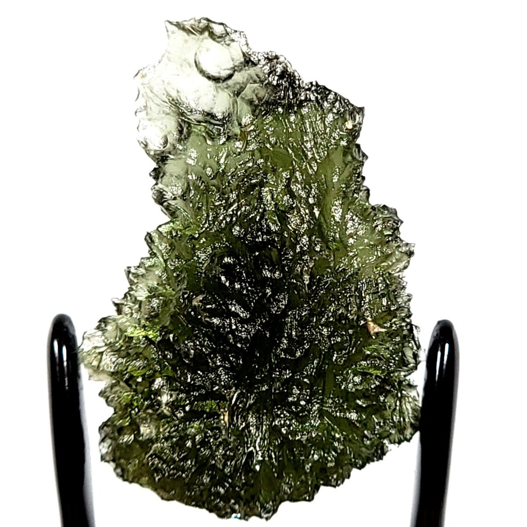 Rare Moldavite Tektite, Large Teardrop Flame Shape, 6.5 G Raw Cosmic Green Gemstone - Earth Perfection