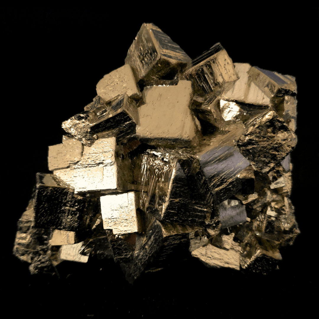 Raw Natural Pyrite Crystal Cluster, Large Iron Pyrite Cubes, Fools Gold Mineral Specimen - Earth Perfection